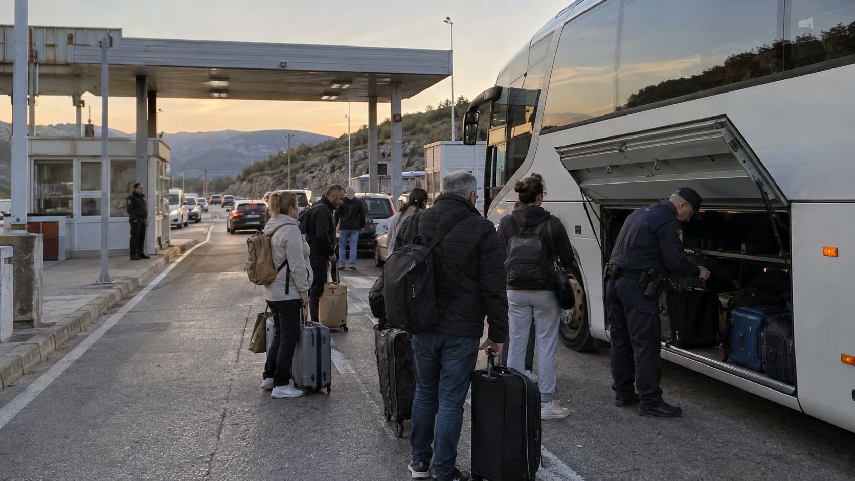 Carinska kontrola autobusa i prtljaga na granici BiH i Hrvatske